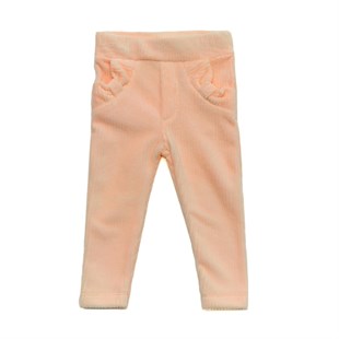 Andywawa Kız Bebek Kadife Desenli Cepli Pantolon Pink AC22122