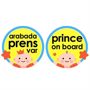 Babyjem Araba Yazısı Arabada Prens Var Sticker ART-094