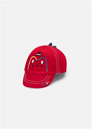 Mayoral Erkek Bebek İşlemeli Şapka Kırmızı 9492