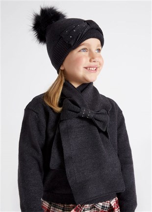 Mayoral Kız Çocuk Şapka/Atkı Seti Siyah 10342